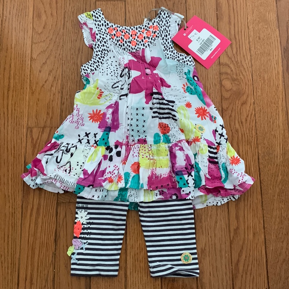 NWT 6 mo Deux par Deux tunic and leggings